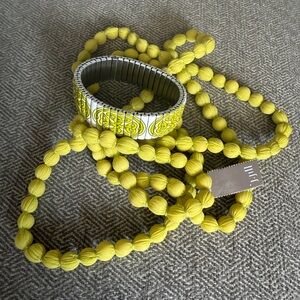 JJill Bundle Green Woven Beaded Necklace & Stretch Celtic Bracelet